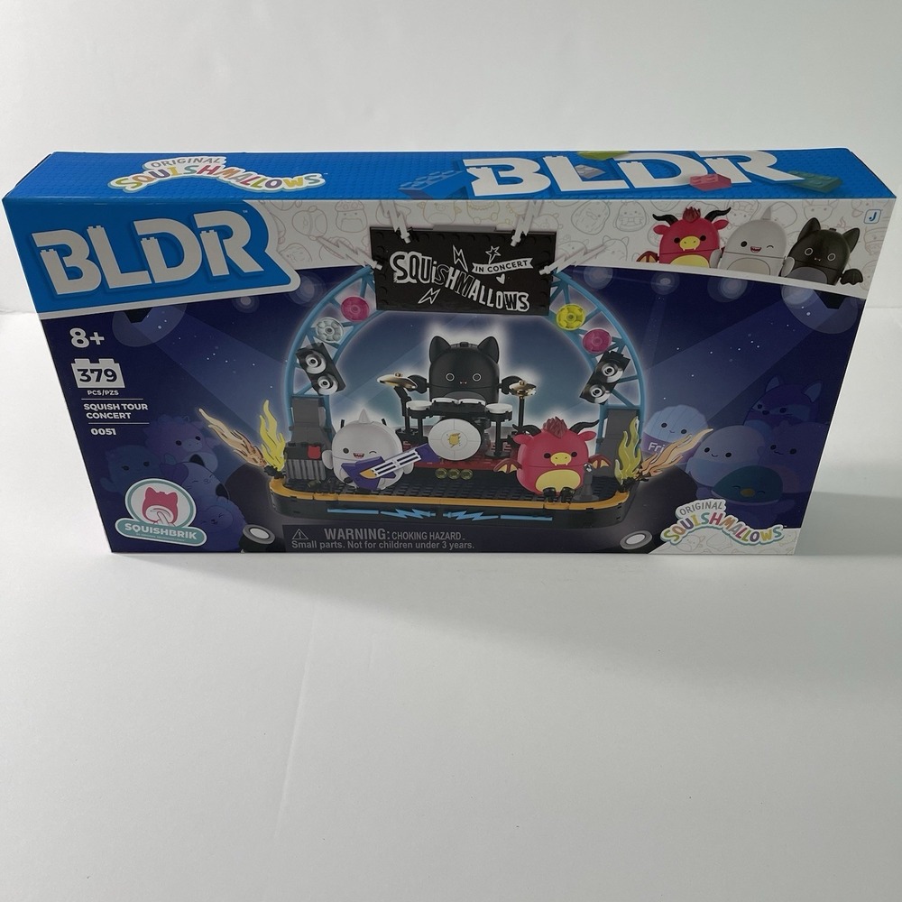 BLDR Squishmallows Squish Tour Concert 379 Piece Building Set 3 Figures NIB